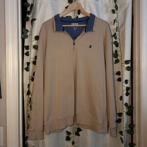 Izod Tan and Blue Half-Zip Pullover
